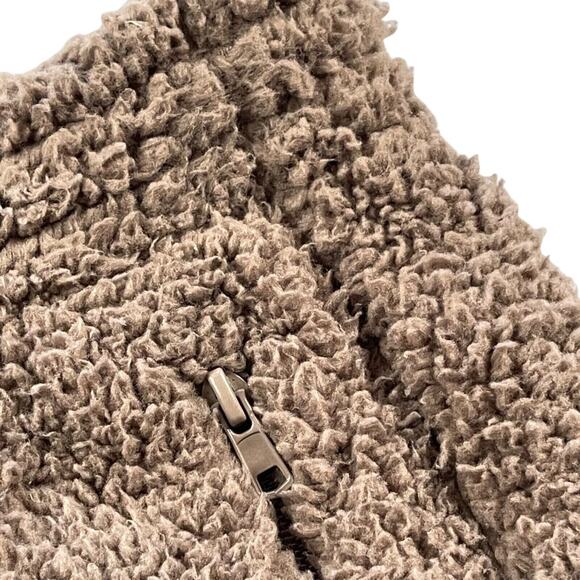 Skims Jogger Women Plus 3X Amethyst Tan Brown Teddy Sherpa Zip Pocket Drawstring - Picture 2 of 7